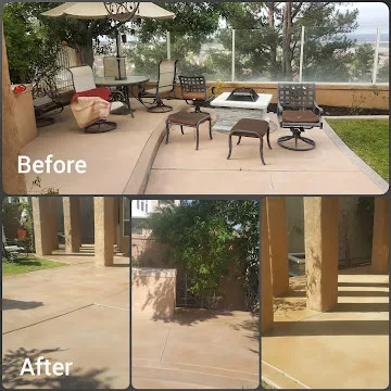 Finished backyard concrete surface after sealing