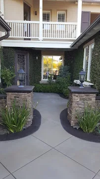 Glossy epoxy coating over prepared concrete