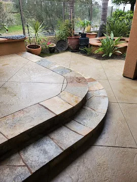Concrete entryway after final construction clean in OC