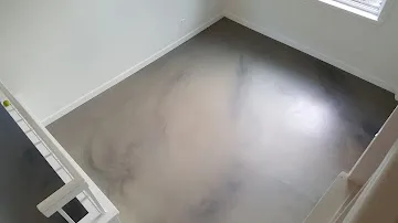 Satin concrete floor before and after in Orange County