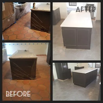 Countertop restoration before and after