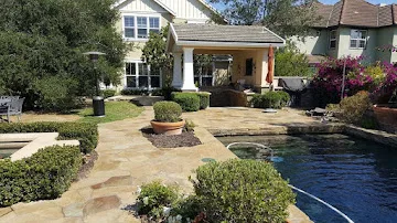 Restored flagstone patio surface for a Laguna Beach hillside home