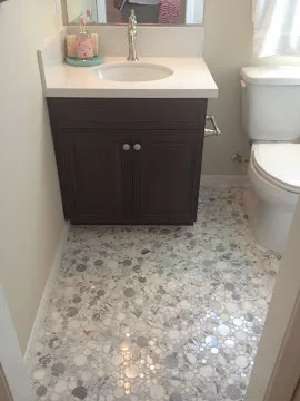 Clean polished stone tile surface