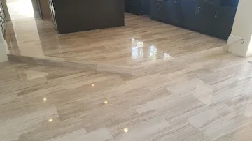Hardwood living space floor after refinishing